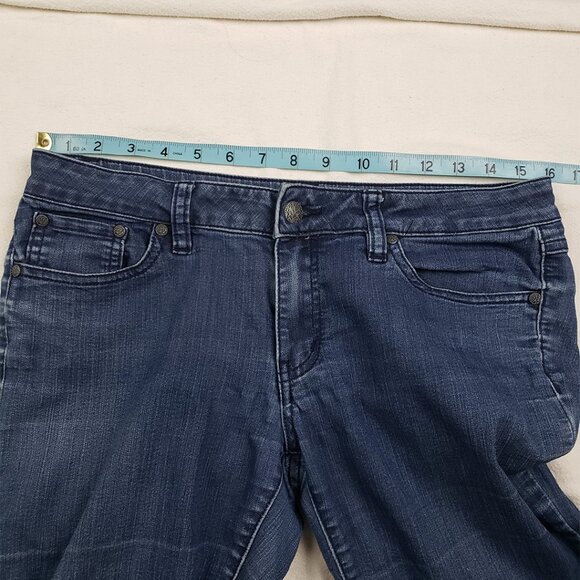 PrAna Dark Wash Blue Jeans Size 8/29 Slim Straight Leg Stretch Denim Low Rise - Picture 12 of 14